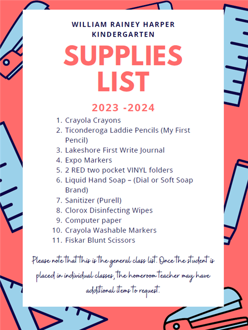 KDG supply list